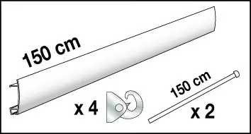 Kits cimaises blanc – 1,5m Soldes