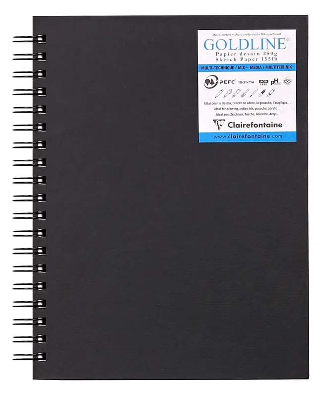 Carnet spiralé multitechnique Goldline - 40 feuilles - 250g/m² - 2 formats Meilleur Prix