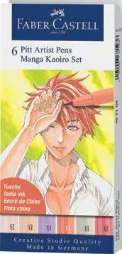Pochette de 6 Feutres Pitt Artist Pen MANGA KAOIRO Solde