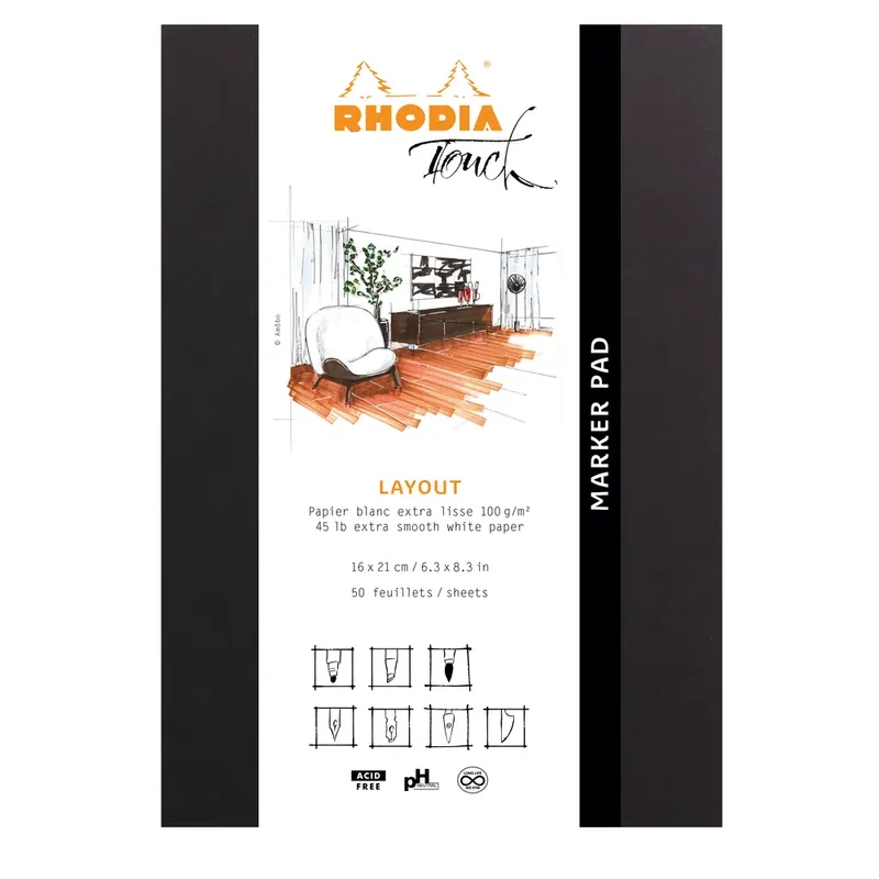 Bloc Marker Pad Rhodia Touch 100g/m² Expédié Aujourd'hui
