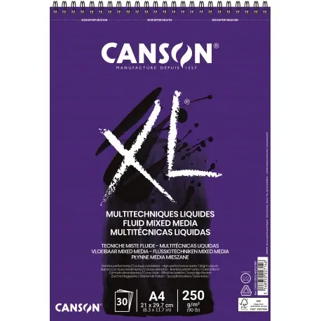 Album XL Fluid Mix Media A4/A3 250g/m²-30 feuilles-Canson Acheter Direct