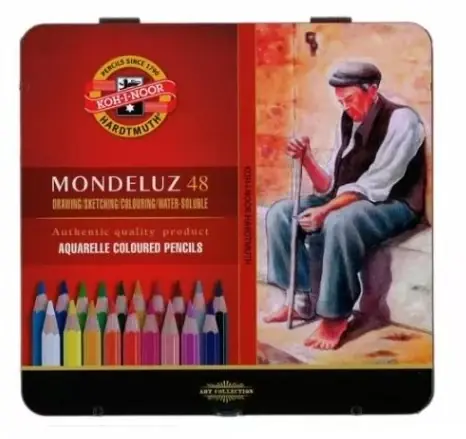 Boîte métal de 48 crayons aquarellables Mondeluz Nouvel Arrivage