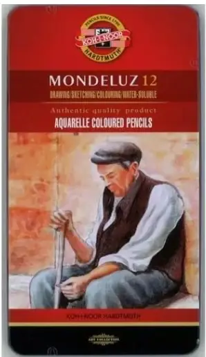 Promotion Boîte métal de 12 crayons aquarellables Mondeluz
