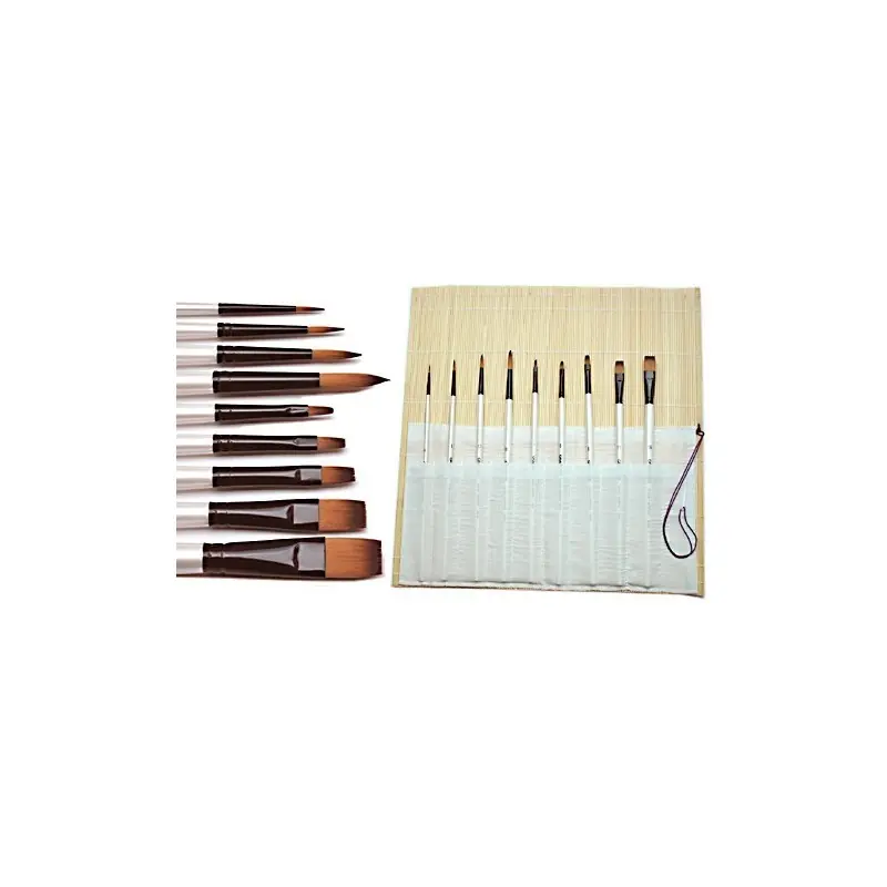 Expédition Rapide Kit 8 brosses synthétiques, manche long. Spécial huile ou acrylique