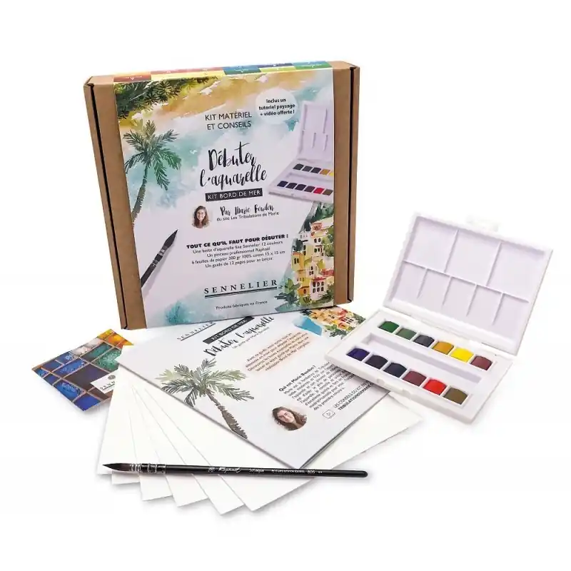 Kit "Débuter l‘aquarelle - Kit bord de mer" de Marie Boudon - Sennelier Prix Choc