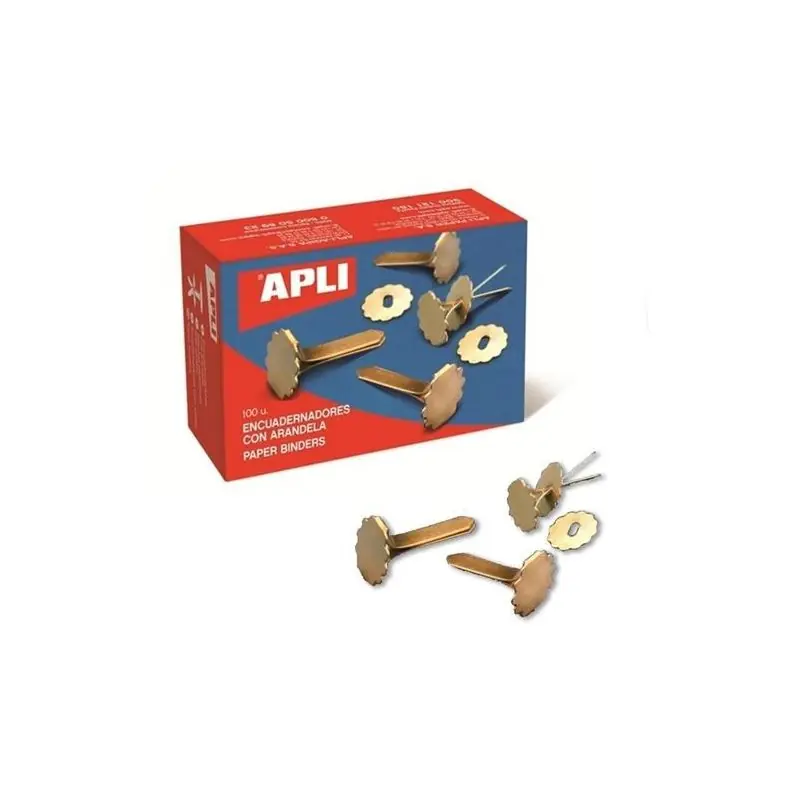 Achat Immédiat Boîte de 100 Attaches parisiennes avec oeillets - Apli
