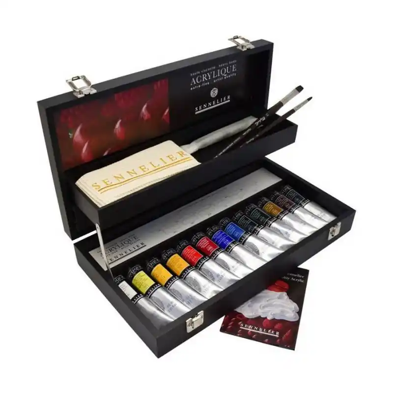 Coffret noir acrylique extra-fine - 13 tubes 60ml - Sennelier Promotion Saisonnière