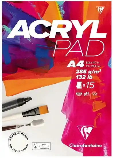 Pas Cher Bloc collé pour acrylique 285g A4