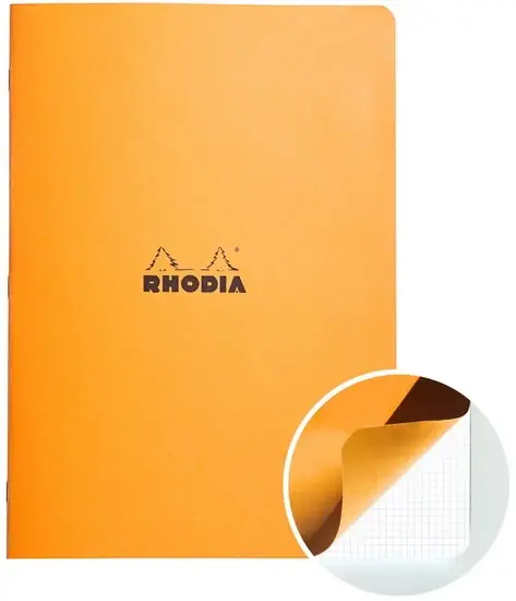 Paiement Sécurisé Carnet broché rhodia - quadrillé - orange - 210 x 297 millimètres
