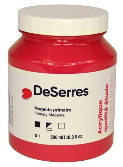 Acrylique étude magenta primaire - 500ml Quantité Limitée