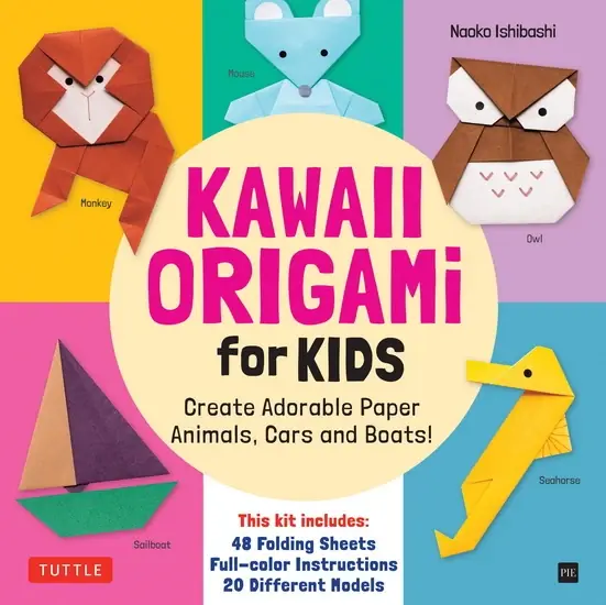 Kawaii Origami for Kids Kit Create Adorable Paper Animals, Cars and Boats! (Includes 48 folding sheets and full-color instructions) Solde