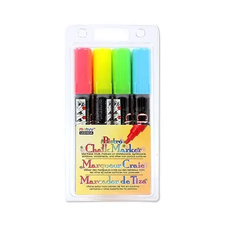 Prix Promo Ens. 4 marqueurs craie - bistro - moyen - fluo a