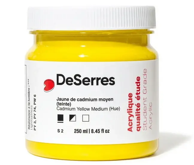 Acrylique étude jaune cadmium moyen imitation - 250ml Prix Promo