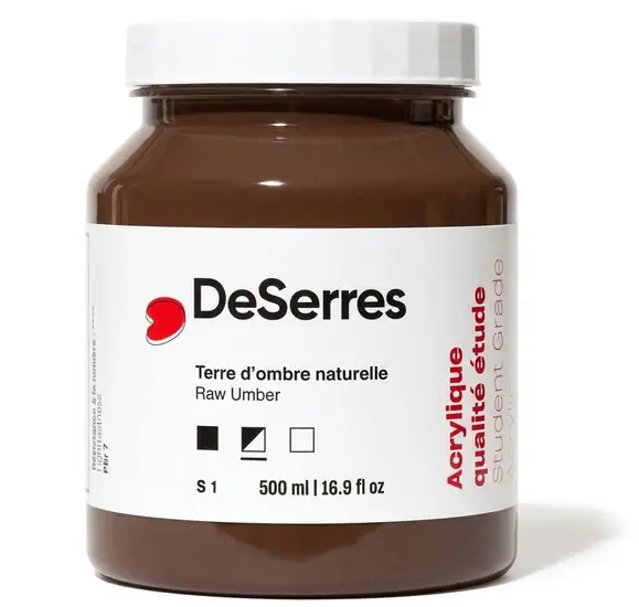 Acrylique étude terre d‘ombre naturelle - 500ml Nouveauté