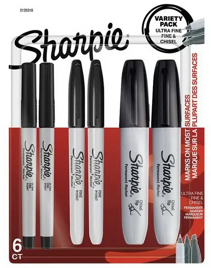 Ens. 6 Sharpie noir variété Nouvel Arrivage