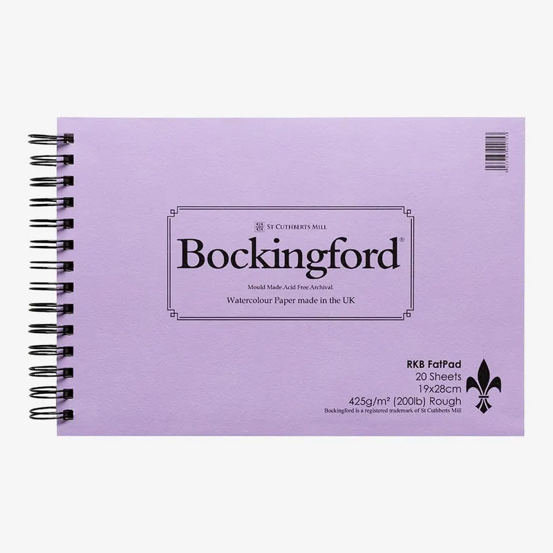 Bockingford bloc spiralé grand format 200 lb 425 g/m² 7,5 x 11 in 20 feuilles grain rugueux Marque