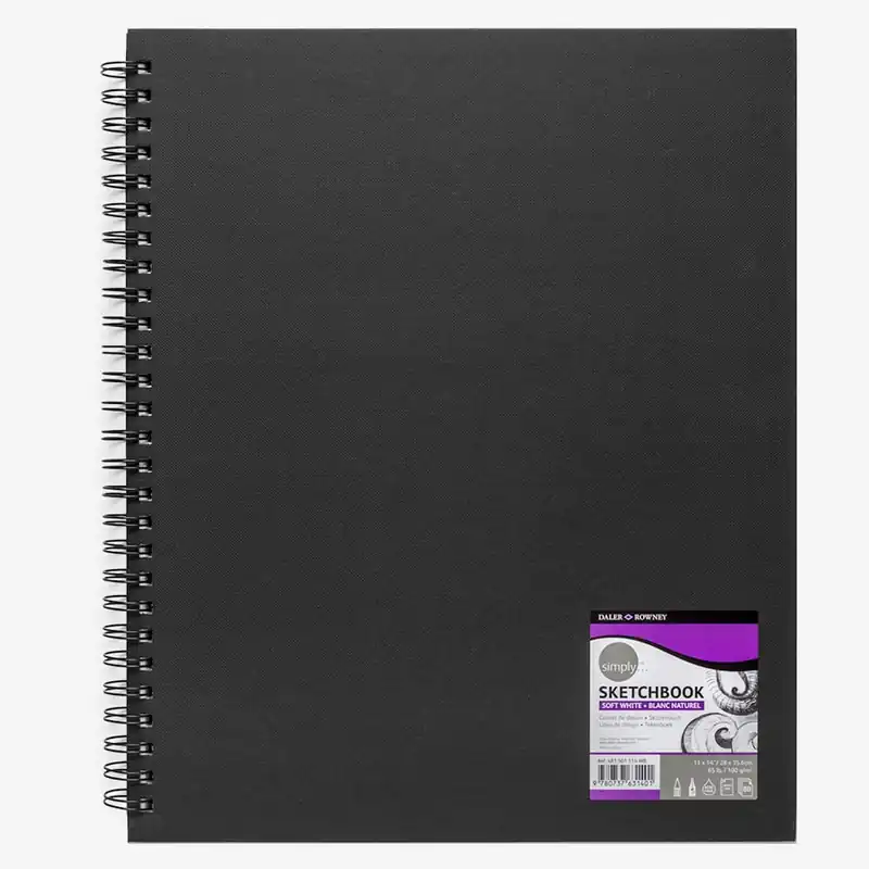 Daler Rowney Daler Rowney Carnet de croquis à spirale Noir 11x14 in 100 g/m² 80 feuilles Authentique