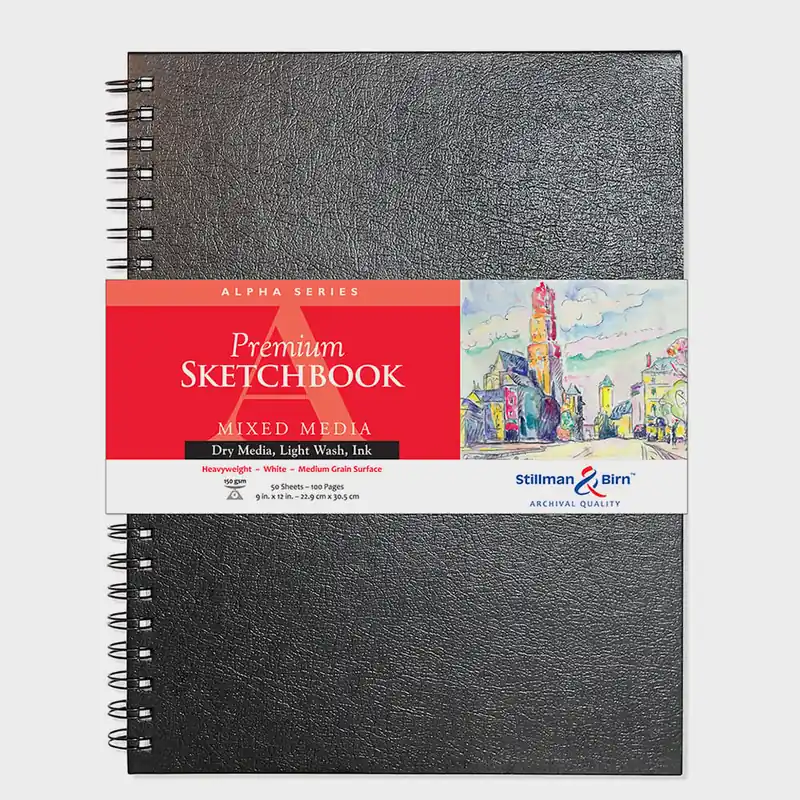 Vente Directe Stillman & Birn carnet de croquis Alpha 9 x 12 pouces, reliure spirale 150 g/m² vélin blanc naturel