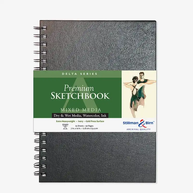 Seulement Aujourd'hui Stillman & Birn Delta Sketchbook 7 x 10in reliure spirale 270 g/m² ivoire grain fin non