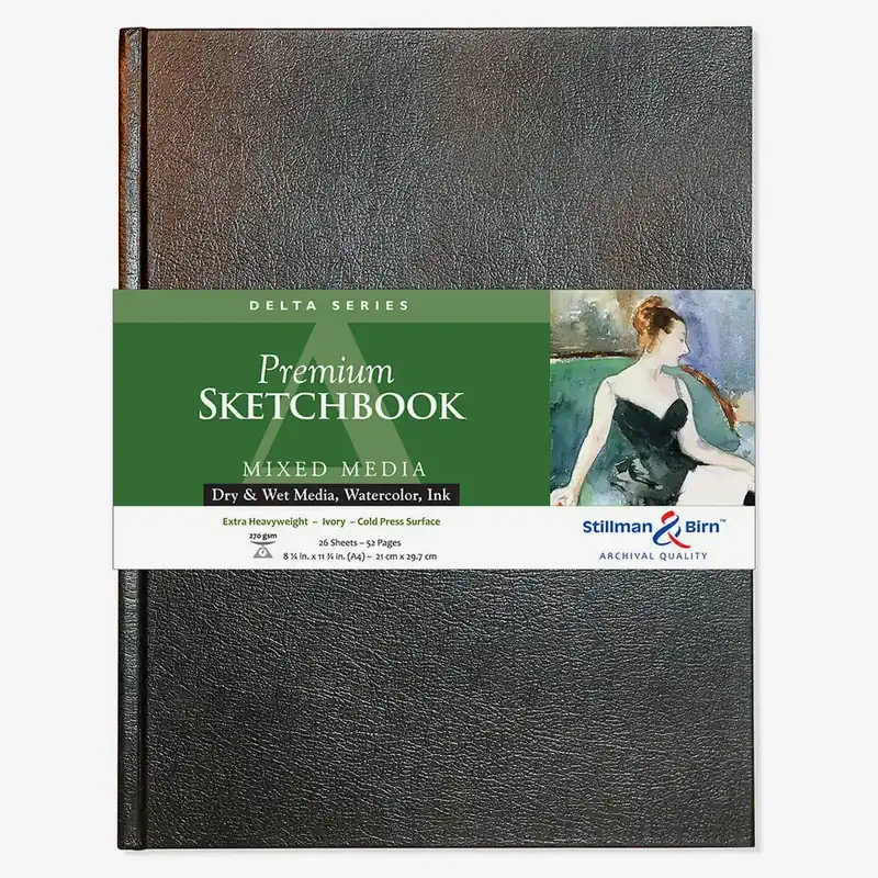 Stillman & Birn carnet de croquis Delta 8,25 x 11,75 in (A4) couverture rigide 270 g/m² ivoire grain torchon non Populaire