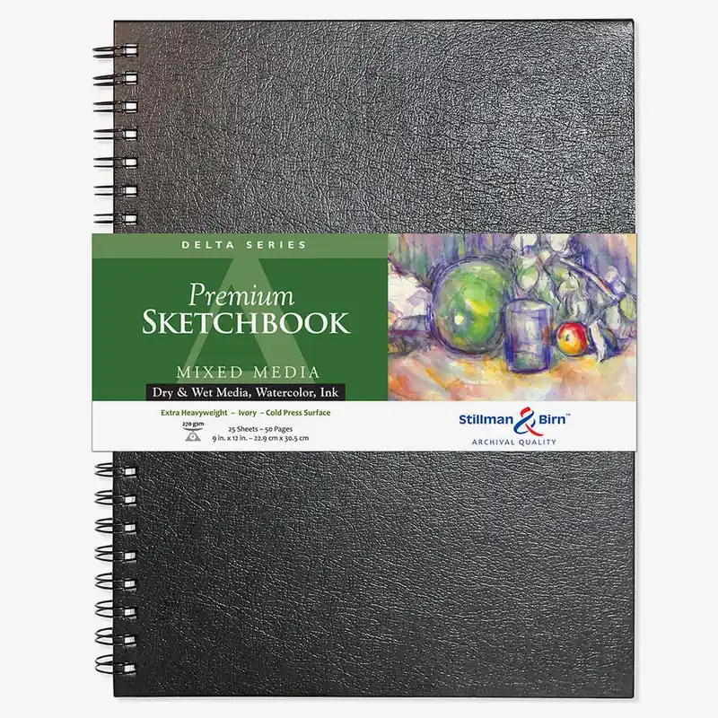 Stillman & Birn Carnet de croquis Delta 9 x 12 pouces, reliure à spirale 270 g/m² ivoire grain fin non Soldes