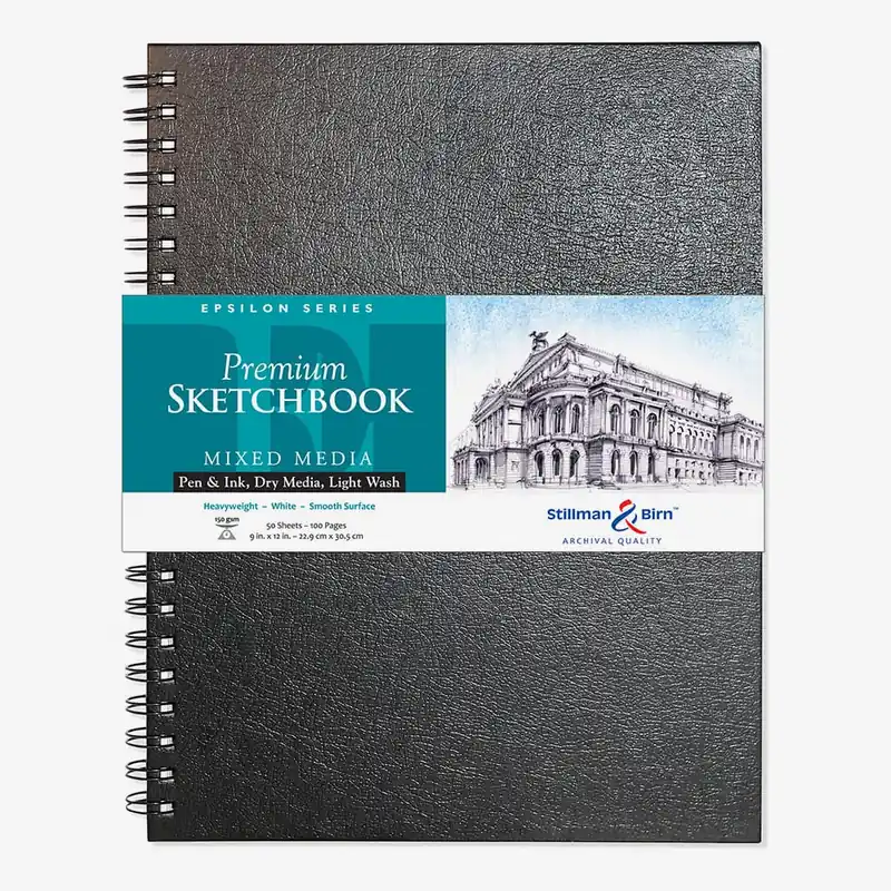 Populaire Stillman & Birn carnet de croquis Epsilon 9 x 12&Prime; à spirale 150 g/m² blanc naturel lisse