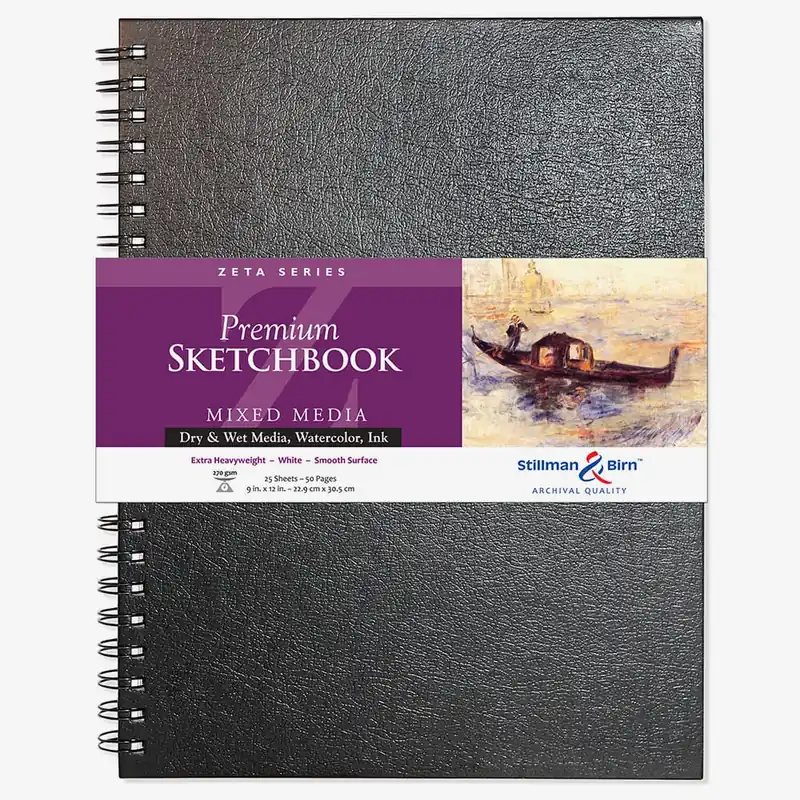 Stillman & Birn Zeta Sketchbook 9 x 12in reliure spirale 270 g/m² blanc naturel lisse Remise