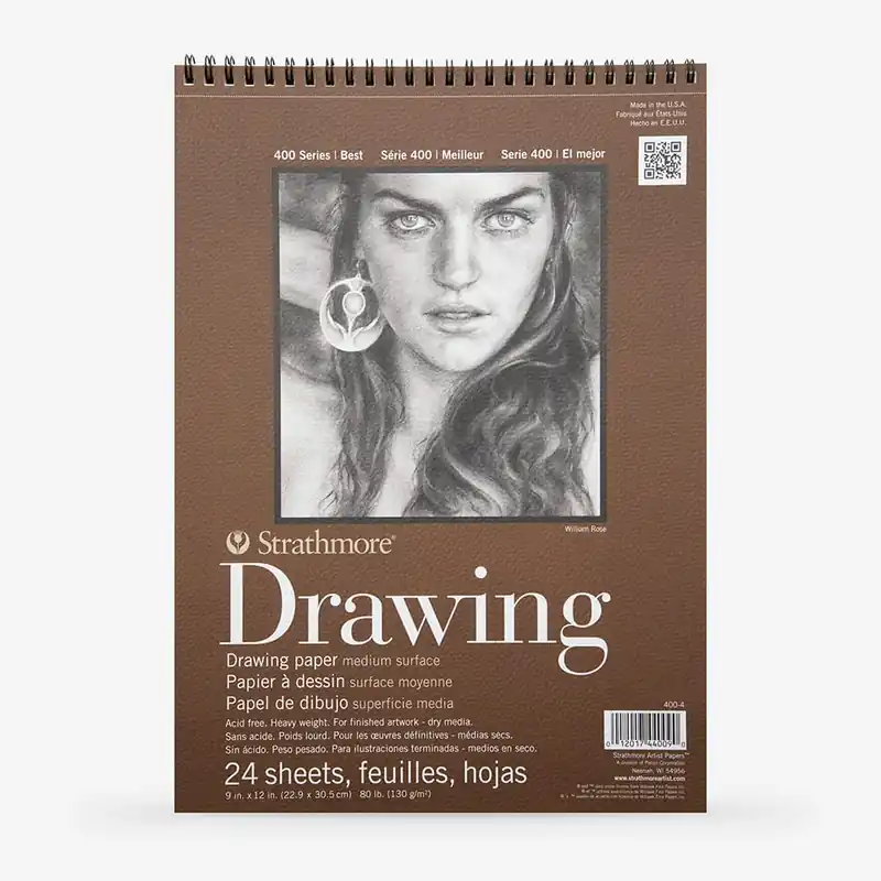 Jusqu'à Épuisement Des Stocks Strathmore Série 400 Bloc à dessin spirale 130 g/m² 24 feuilles 22,8 x 30,5 cm