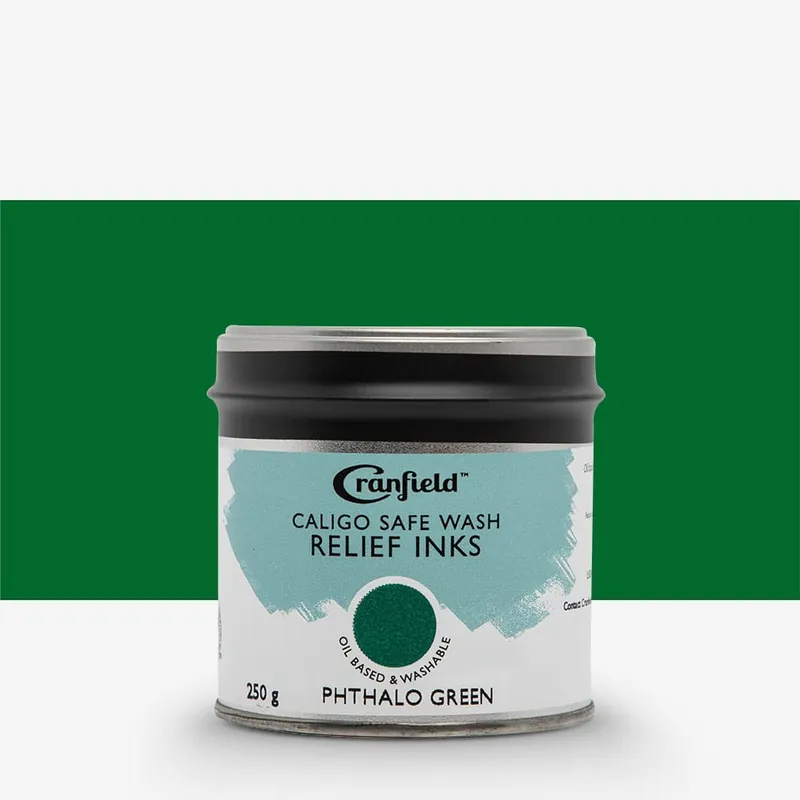 Cranfield Caligo Safe Wash encre de gravure en relief boîte 250 g vert phtalo Jusqu'à Épuisement Des Stocks