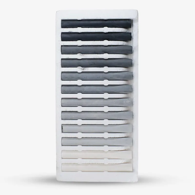 Jakar Set de fusains compressés – 12 gris assortis Offre Limitée