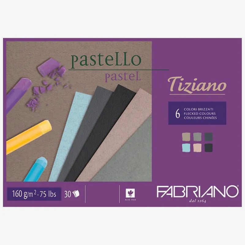 Réduction Fabriano Tiziano Bloc pastel A3 30 feuilles 6 couleurs foncées assorties