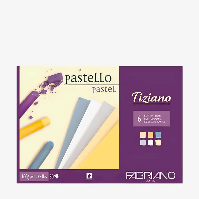 Fabriano Tiziano bloc pastel A4 30 feuilles 6 couleurs douces assorties Usine Directe