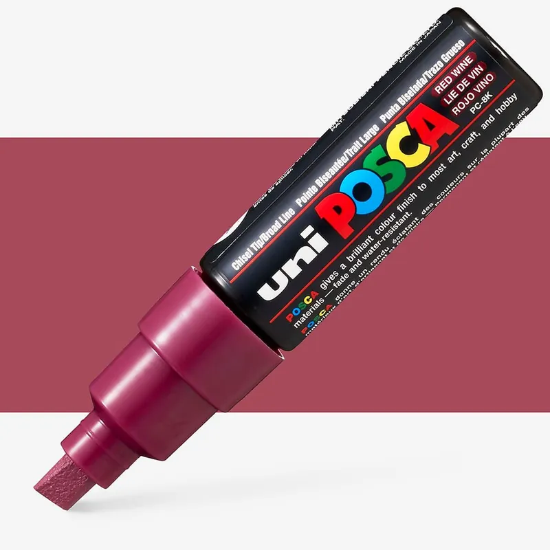 Uni Posca Marqueur PC-8K Pointe Ciselée 8mm Red Wine Livraison Express