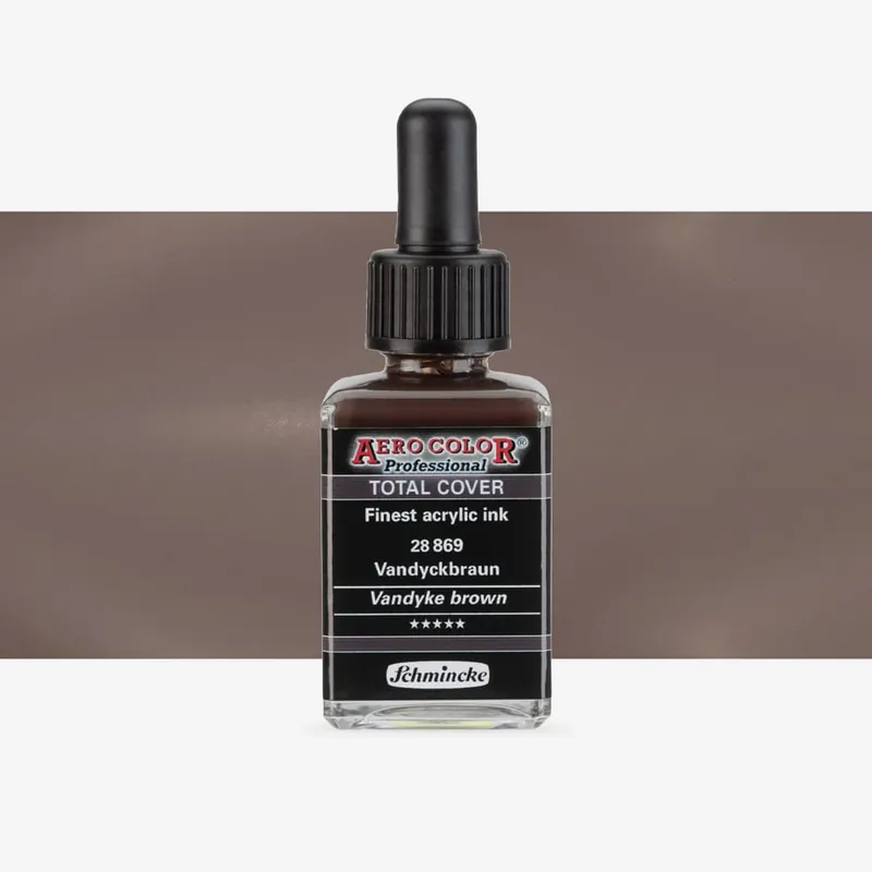 Schmincke AERO COLOR encre acrylique extra-fine 28 ml Total Cover Brun Van Dyck Produit De Marque