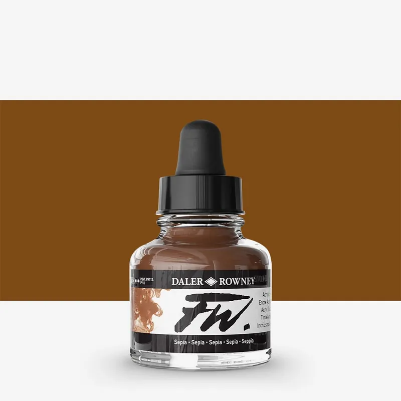Meilleur Prix Daler Rowney Encres acryliques FW pour artistes 29,5 ml Sépia