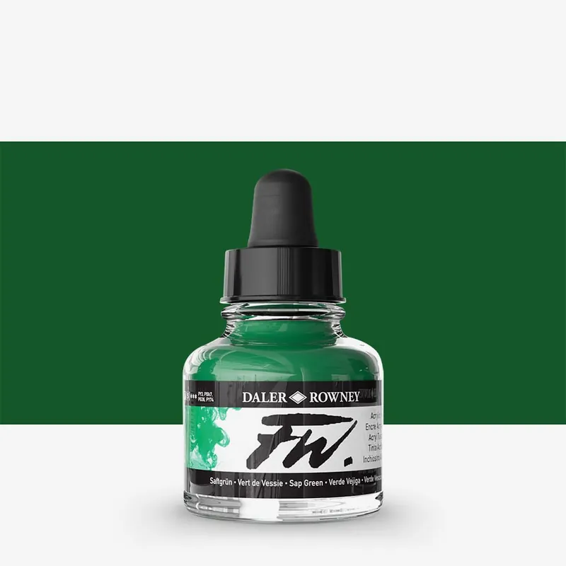 Dernière Chance Daler Rowney Encres acryliques FW pour artistes 29,5 ml Vert de vessie