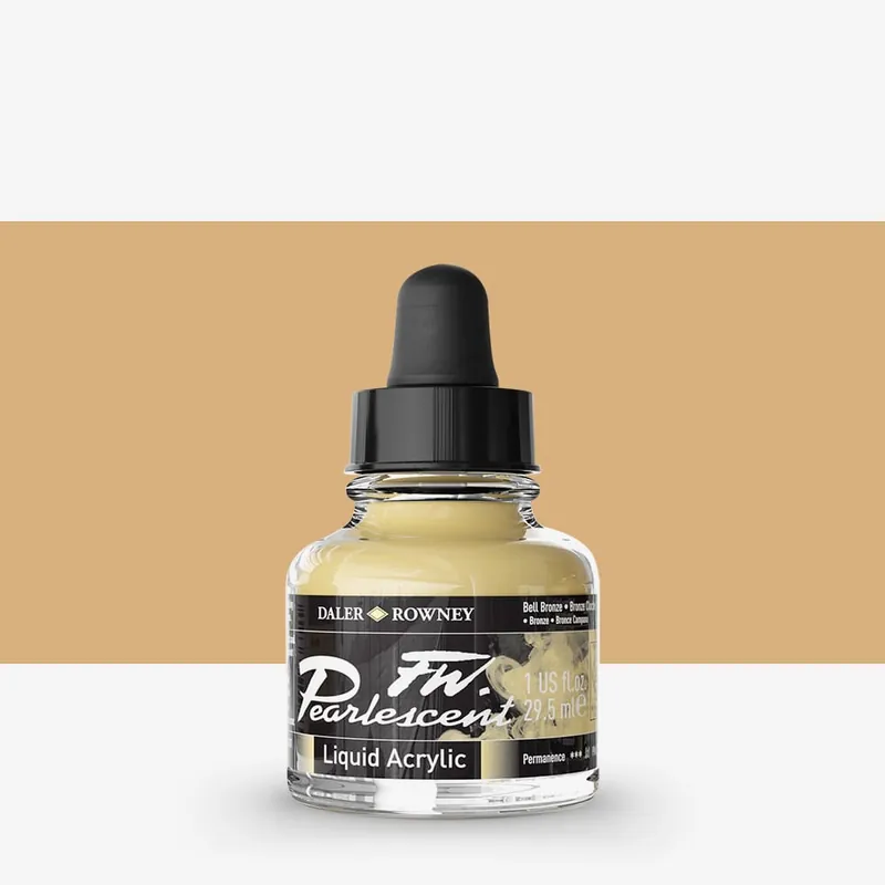 Daler Rowney Encres acryliques FW pour artistes 29,5 ml Bronze de cloche nacré Meilleure Vente