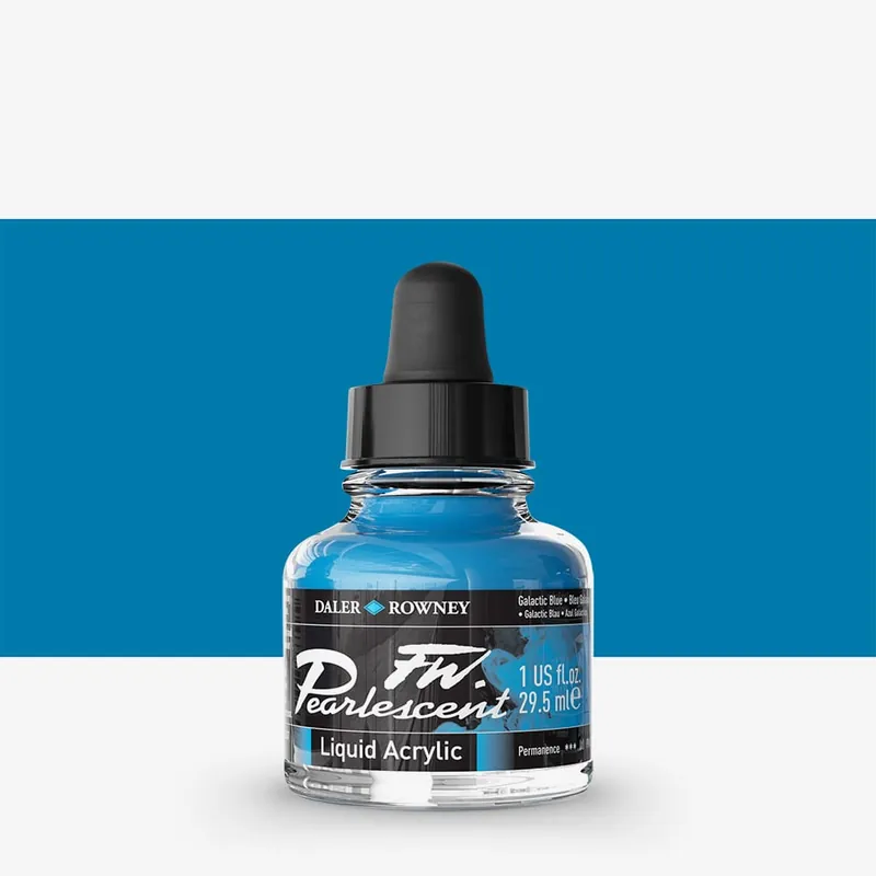 Offre Limitée Daler Rowney Encres acryliques FW pour artistes 29,5 ml Bleu galactique nacré
