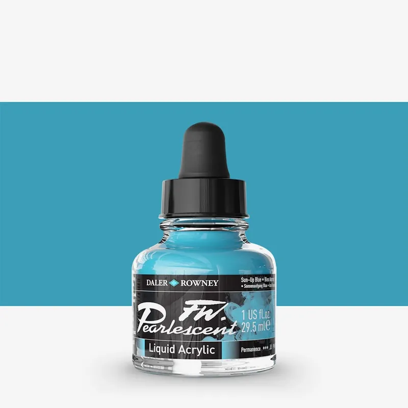 Daler Rowney Encres acryliques FW pour artistes 29,5 ml Bleu aurore nacré (Sun Up Blue) Offre Spéciale