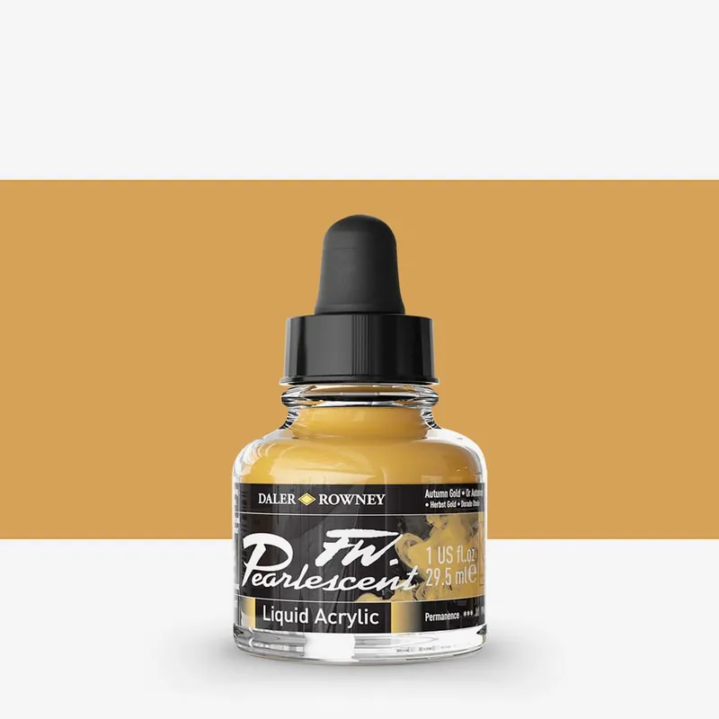 Soldes Daler Rowney Encres acryliques FW pour artistes 29,5 ml Or d’automne nacré