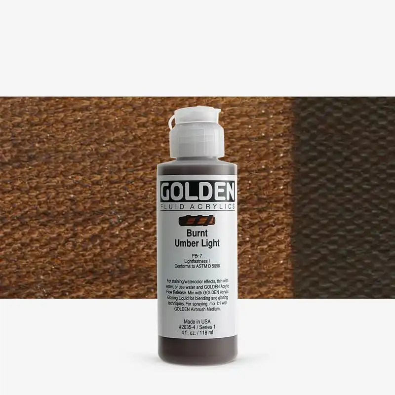 Golden Acrylique Fluide Peinture Acrylique 119 ml (4 oz) Terre d’ombre brûlée claire Jusqu'à Épuisement Des Stocks