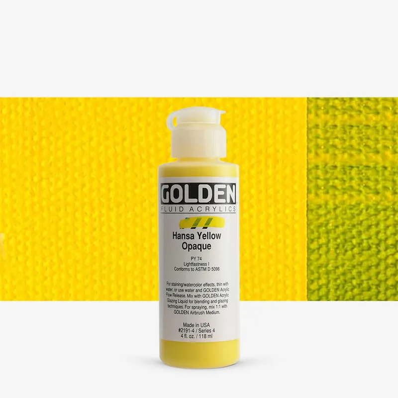 Remise Golden Acrylique Fluide Peinture Acrylique 119 ml (4 oz) Jaune Hansa opaque