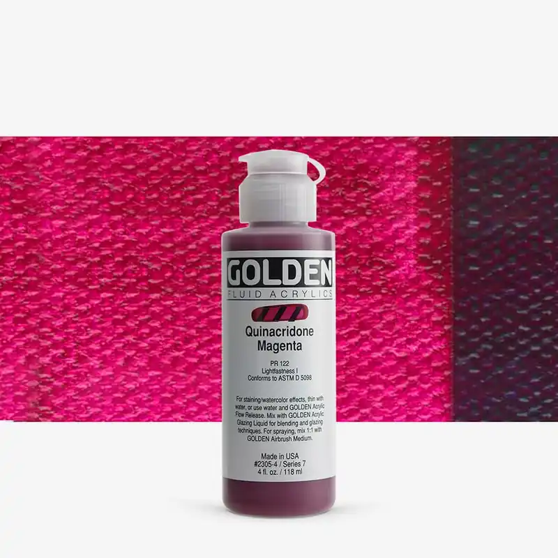 Golden Acrylique Fluide Peinture Acrylique 119 ml (4 oz) Magenta de quinacridone Meilleur Choix