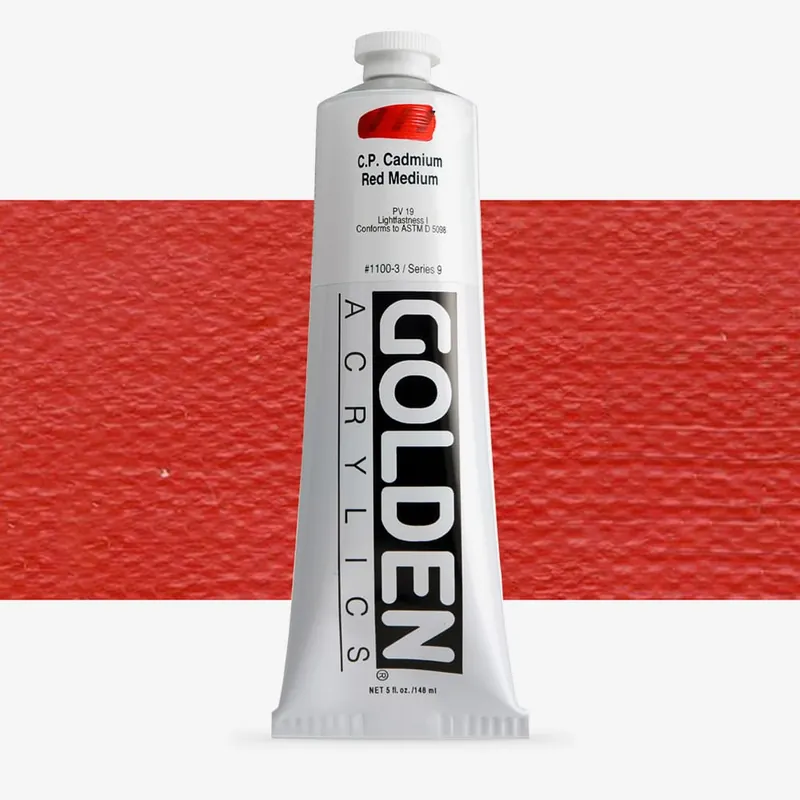 Promotion Golden Acrylique Heavy Body Peinture Acrylique 148 ml Rouge de cadmium moyen, pur