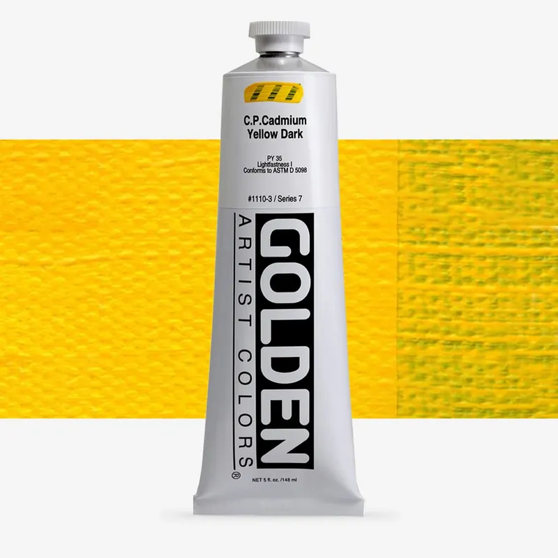 Produit De Marque Golden Acrylique Heavy Body Peinture Acrylique 148 ml Jaune de cadmium foncé pur
