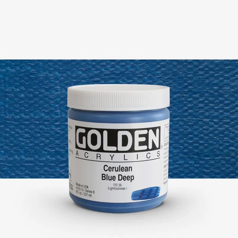 Golden Acrylique Heavy Body Peinture Acrylique 237 ml (8 oz) Bleu céruléum foncé Affaire À Saisir