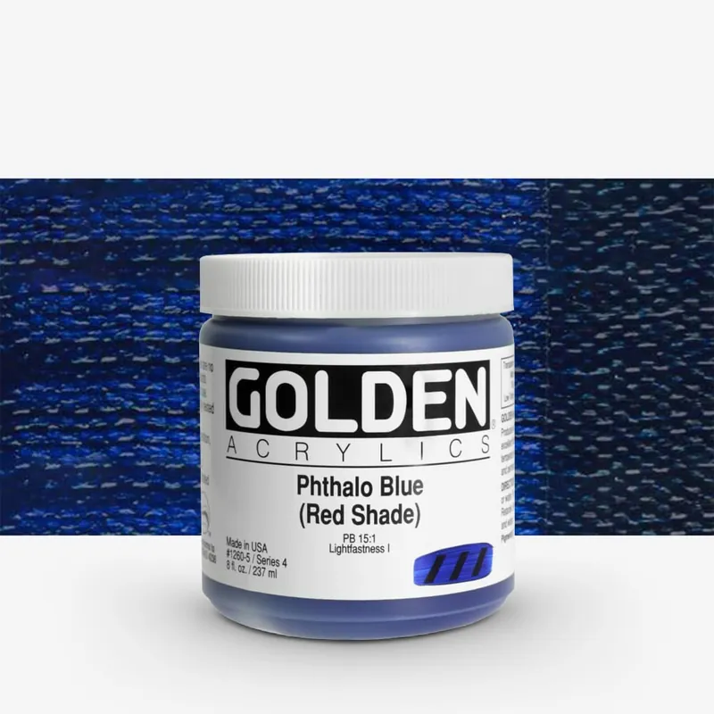 Golden Acrylique Heavy Body Peinture Acrylique 237 ml (8 oz) Bleu phtalo (nuance rouge) Paiement Sécurisé