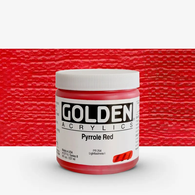 Golden Acrylique Heavy Body Peinture Acrylique 237 ml (8 oz) Rouge de pyrrole Produit De Marque