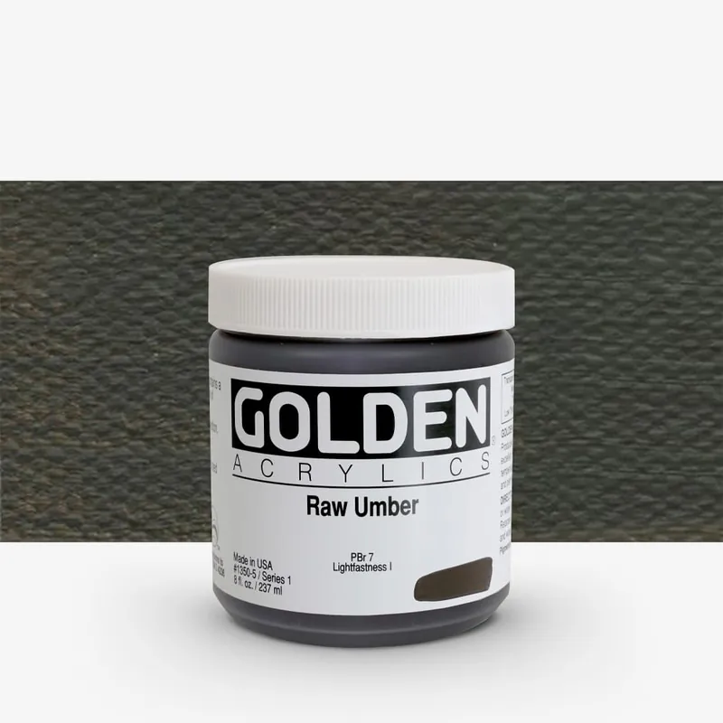 Dernier Modèle Golden Acrylique Heavy Body Peinture Acrylique 237 ml (8 oz) Terre d’ombre naturelle