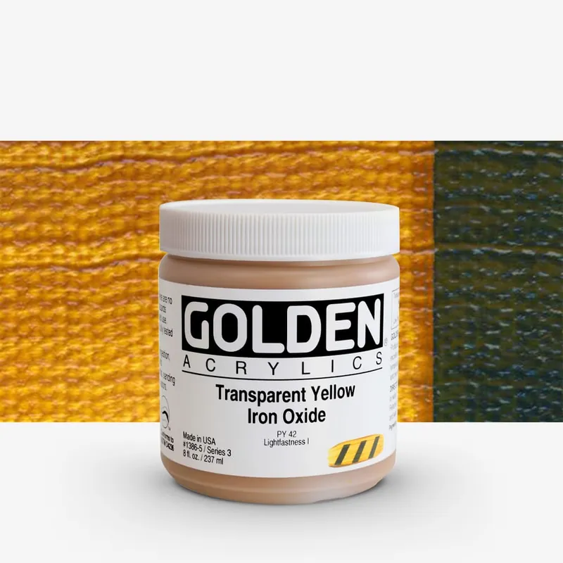 Golden Acrylique Heavy Body Peinture Acrylique 237 ml (8 oz) O x yde de fer jaune transparent Super Prix